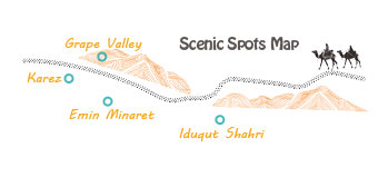 Flaming Mountain Scenic Spots Map